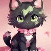 Kitten With Pink Bowtie Diamond Painting