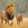 Lion And Deer Diamond Painting