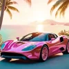 Pink Car Art Diamond Painting