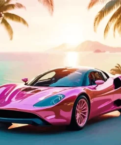Pink Car Art Diamond Painting