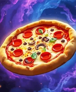 Pizza Space Art Diamond Painting