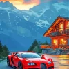 Red Bugatti Veyron Diamond Painting