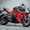 Red Kawasaki Motorcycle Diamond Painting