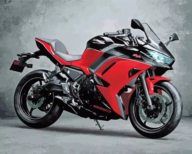 red kawasaki Motorcycle Diamond Paintings Red Kawasaki Motorcycle Diamond Painting