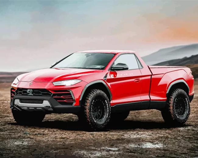 red lamborghini truck Diamond Paintings Red Lamborghini Truck Diamond Painting