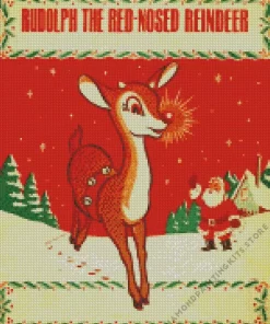 Rudolph The Red Nosed Reindeer Character Diamond Painting