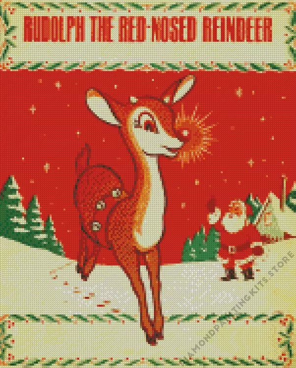 rudolph the red nosed reindeer Character Diamond Paints Rudolph The Red Nosed Reindeer Character Diamond Painting