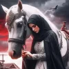 Sad Arab Lady And Horse Diamond Painting