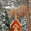 Snowy Yosemite Chapel Diamond Painting