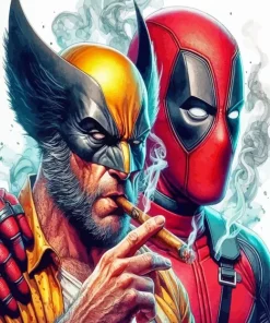 Wolverine And Deadpool Diamond Painting