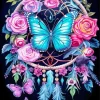 Blue Butterfly Dream Catcher Diamond Painting