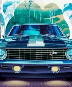 Blue Camaro Art Diamond Painting