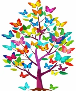 Butterflies Tree Diamond Painting