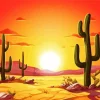 Cactus At Sunset Diamond Painting