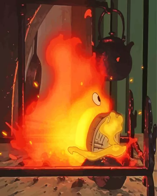 Calcifer howls moving castle Diamond Paintings Calcifer Howls Moving Castle Diamond Painting