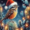 Christmas Cactus Wren Diamond Painting