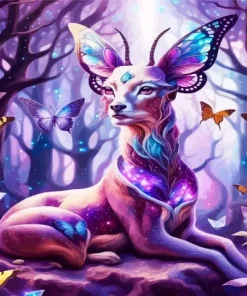 Fantady Butterfly Deer Diamond Painting
