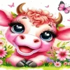 Pink Butterfly Cow Diamond Painting