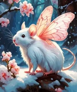 Pink Butterfly Mouse Diamond Painting