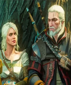 Aesthetic Geralt X Ciri Art Diamond Painting