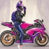 Aesthetic Motocross Girl Diamond Painting