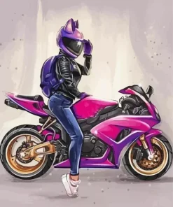 Aesthetic Motocross Girl Diamond Painting