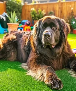 Brown Newfoundland Dog Diamond Painting