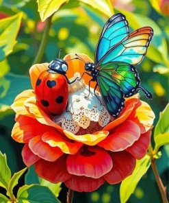 Butterfly And Ladybug Diamond Painting