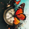 Butterfly Clock Art Diamond Painting