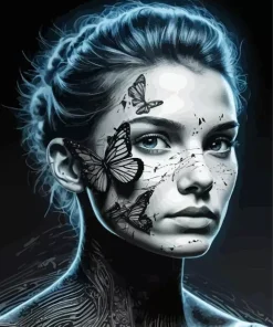 Butterfly Drawing On Face Art Diamond Painting