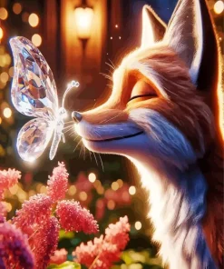 Butterfly On Fox Nose Diamond Painting