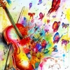 Butterfly Violin Art Diamond Painting