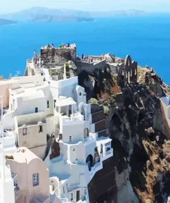 Byzantine Castle Ruins Santorini Diamond Painting