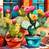 Cactus And Roses Diamond Painting