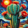 Cactus Red Flowers Diamond Painting