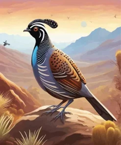 California Quail Bird Diamond Painting