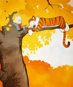 Calvin And Hobbes In A Tree Diamond Painting