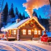 Christmas Cabin In The Woods Diamond Painting