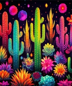 Colorful Cactus Diamond Painting