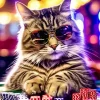 Cool Gambling Cat Diamond Painting
