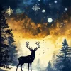 Deer Silhouette Diamond Painting