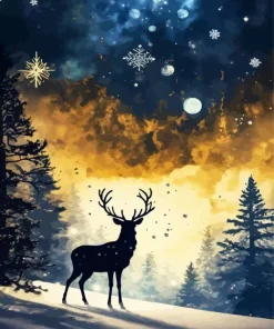Deer Silhouette Diamond Painting