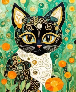 Garden Cat Gustav Klimt Diamond Painting