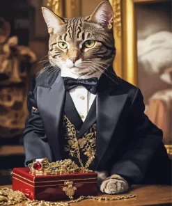 Gentleman Cat Animal Diamond Painting
