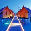 Maldive Huts Diamond Painting