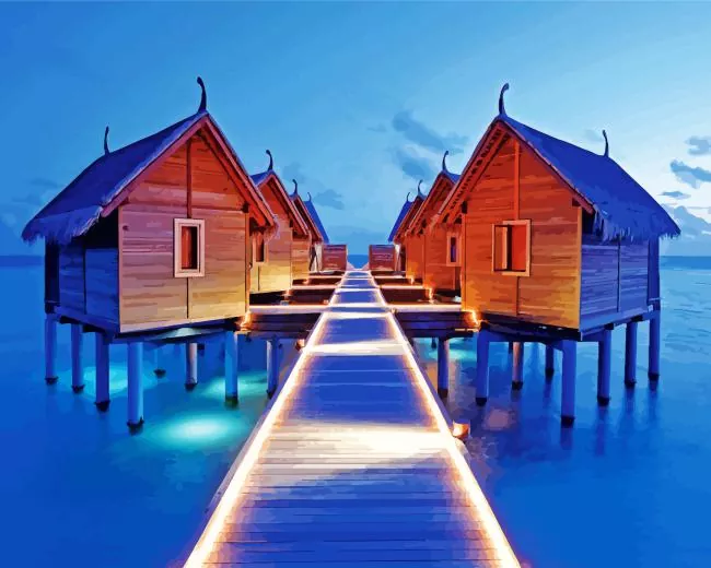 maldive huts Diamond Paintings Maldive Huts Diamond Painting