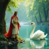 Man And Swan Diamond Painting