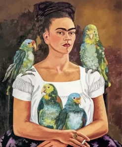 Me And My Parrots By Frida Kahlo Diamond Painting