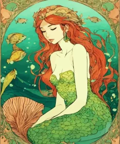 Mermaid Illustration Diamond Painting