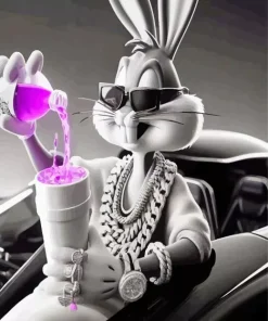 Monochrome Ghetto Bugs Bunny Diamond Painting